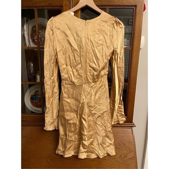 Free People - FELICITY PLUNGED TIE FRONT MINI DRESS - PORCINI by Shona Joy size - Picture 13 of 16